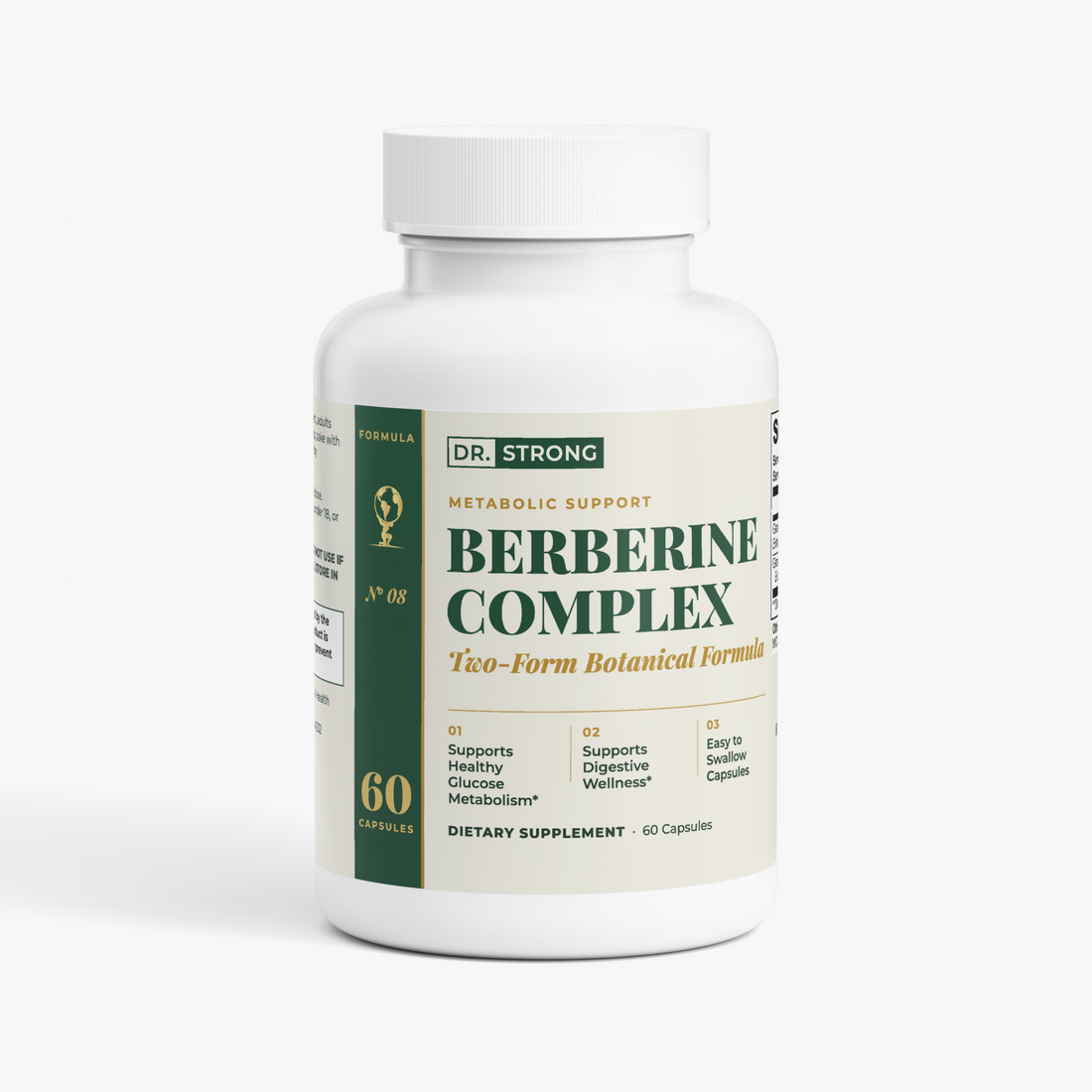 Dr. Strong Berberine Complex bottle, front label