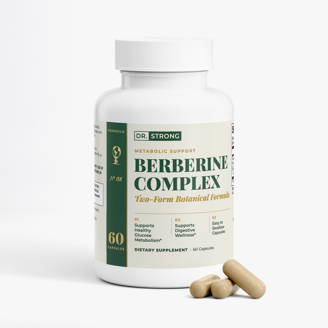Dr. Strong Berberine Complex bottle, front label