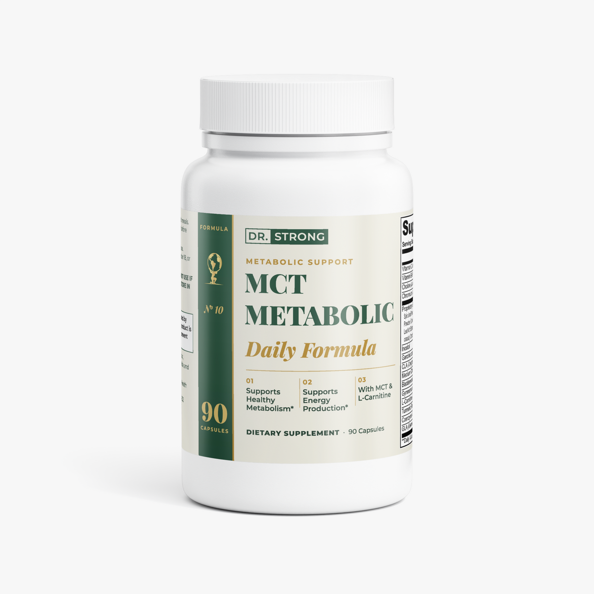 Dr. Strong MCT Metabolic Formula bottle, front label