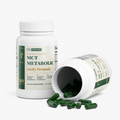 Dr. Strong MCT Metabolic Formula open bottle with capsules spilling out
