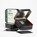 Dr. Strong Iron Oral Strips open tin with strip packets