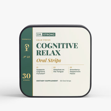 Dr. Strong Cognitive Relax Oral Strips tin, front label